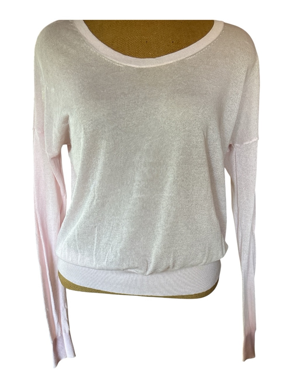CAbi Pale Pink Scoop-Neck Lightweight Sweater